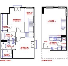 Traditional 2x2 920-1232 SF 211 floor plan